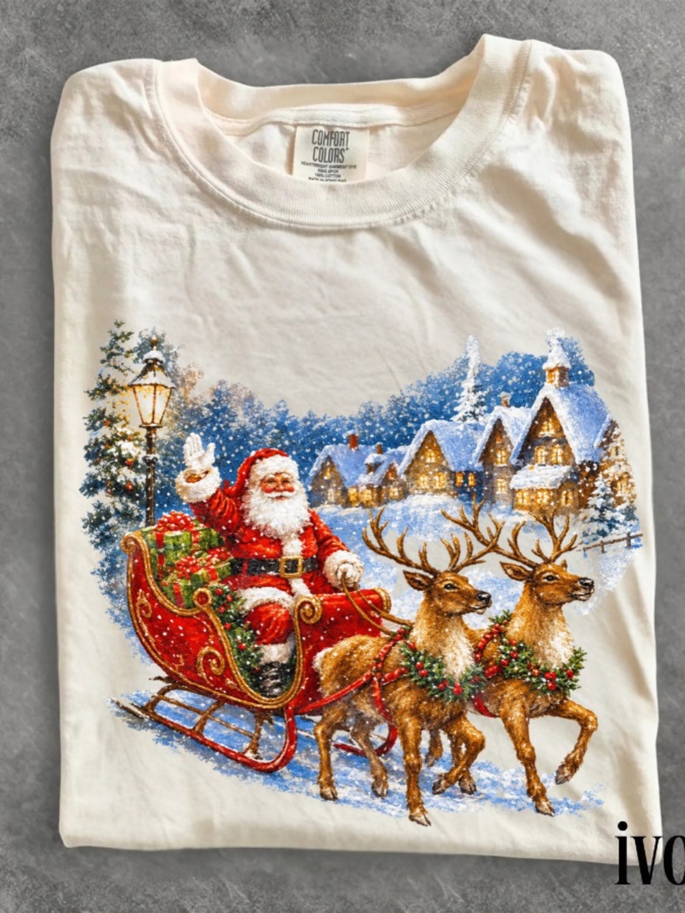 Santa tee shirt, Vintage 90s Christmas, Rustic Holiday Winter Tee
